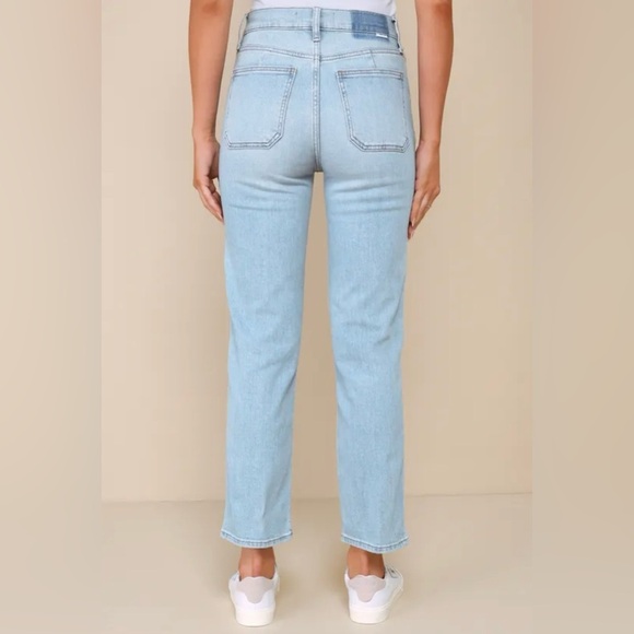 Daze Denim Light Wash High Rise Cropped Cargo Jeans - Picture 3 of 5